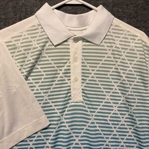 Cutter & Buck CB DryTec men’s polo shirt golf performance wicking large patterns